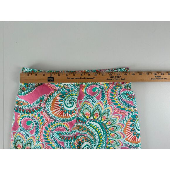 Susan Graver Women's Capri Pants Multicolor Paisley Print Cotton Spandex Size 6 - Picture 5 of 9